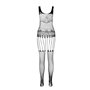 Бодістокінг Passion ECO BS001 One Size white, з доступом, імітація підв’язок, флористичний декор SO7067 Passion (Польща) фото...