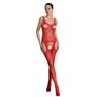 Бодістокінг Passion ECO BS008 red, з доступом, флористичний декор, імітація підв’язок SO7083 Passion (Польща) фото - Luxbikini