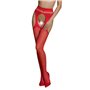 Еротичні колготки-бодістокінг Passion ECO S002 red, з доступом, геометричне плетіння SO7088 Passion (Польща) фото - Luxbikini
