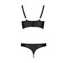 Комплект з екошкіри Passion MALWIA BIKINI 6XL/7XL black, з люверсами та ремінцями, бра, трусики