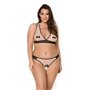 Комплект білизни Passion VIENA SET 4XL/5XL, beige, ліф, стрінги з доступом, бантики