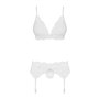 Мереживний комплект білизни Obsessive 810-SEG-2 S/M White, бюстгальтер, стрінги, пояс для панчіх SO7165 Obsessive (Польща) фо...