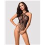Бодістокінг з великою та дрібною сіткою Obsessive B118 teddy S/M/L, чорний, з доступом