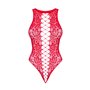Ажурний бодістокінг із ефектом шнурівки Obsessive B120 teddy red S/M/L, червоний