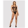 Бодістокінг із поперечними вирізами Obsessive B122 teddy S/M/L, чорний