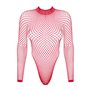 Сітчастий бодістокінг із довгим рукавом Obsessive B126 teddy red S/M/L, червоний