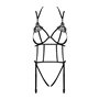 Боді зі стреп із доступом Obsessive Badossa crotchless teddy S/M, чорний