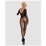Бодістокінг Obsessive Bodystocking F210 S/M/L black, рукава-мітенки, сітка, кольорове мереживо SO7221 Obsessive (Польща) фото...