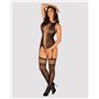 (SALE) Бодістокінг Obsessive Bodystocking F236 S/Ml/L, глибоке декольте, імітація шнурівки SO7232 Obsessive (Польща) фото - L...