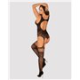 (SALE) Бодістокінг Obsessive Bodystocking F236 S/Ml/L, глибоке декольте, імітація шнурівки SO7232 Obsessive (Польща) фото - L...