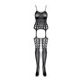 (SALE) Бодістокінг Obsessive Bodystocking G310 S/M/L, топ, панчохи, підв’язки, круглі вирізи SO7236 Obsessive (Польща) фото -...