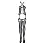 Бодістокінг Obsessive Bodystocking G313 S/M/L, шнурівка, геометричний декор SO7237 Obsessive (Польща) фото - Luxbikini