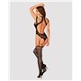 (SALE) Ажурний бодістокінг з отворами Obsessive Bodystocking G327 black S/M/L, чорний, комбінезон, з доступ SO7248 Obsessive ...
