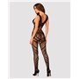 Сітчастий бодістокінг з вирізами та малюнком Obsessive Bodystocking G328 S/M/L, чорний, комбінезон SO7249 Obsessive (Польща) ...