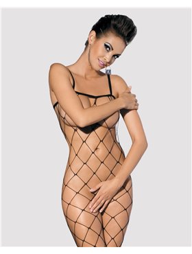 Бодістокінг з великим вічком і відкритими грудьми Obsessive Bodystocking N102 S/M/L, чорний
