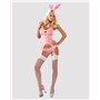 Еротичний костюм зайчика Obsessive Bunny suit 4 pcs costume pink L/XL, рожевий, топ з підв’язками, т SO7255 Obsessive (Польща...