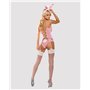 Еротичний костюм зайчика Obsessive Bunny suit 4 pcs costume pink L/XL, рожевий, топ з підв’язками, т SO7255 Obsessive (Польща...