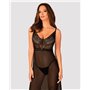 Напівпрозора довга сорочка Obsessive Estiqua chemise M/L, чорний, асиметричний крій SO7263 Obsessive (Польща) фото - Luxbikini