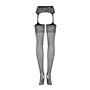 Сітчасті панчохи-стокінги з імітацією гартерів Obsessive Garter stockings S500S/M/L, чорні SO7273 Obsessive (Польща) фото - L...