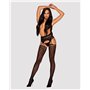 Сітчасті панчохи-стокінги під леопард Obsessive Garter stockings S817 S/M/L, імітація гартерів, з до