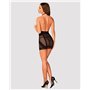 Напівпрозора сорочка з відкритими грудьми Obsessive Lacrisia chemise M/L, чорна, з чокером