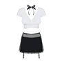 Еротичний костюм секретарки Obsessive Secretary suit 5pcs black L/XL, чорно-білий, топ, спідниця, ст