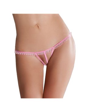Жіночі мікростринги з рюшами Passion MT001 One size, pink