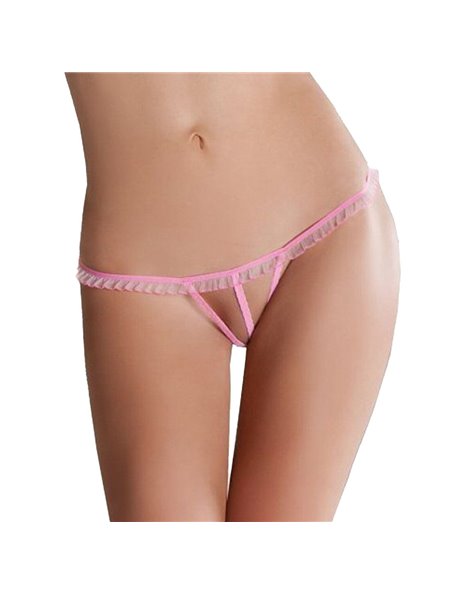 Жіночі мікростринги з рюшами Passion MT001 One size, pink SO7641 Passion (Польща) фото - Luxbikini