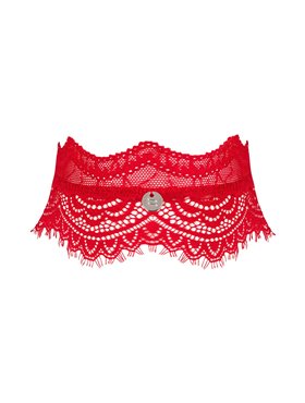 Широкий мереживний чокер Obsessive Bergamore choker, red