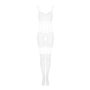 Сітчастий бодістокінг з імітацією топа та шортів Obsessive Bodystocking G330 XL/XXL, white, з доступом SO7696 Obsessive (Поль...