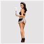 Атласний еротичний костюм покоївки Obsessive Maid set S/M, black, 5 предметів SO7715 Obsessive (Польща) фото - Luxbikini