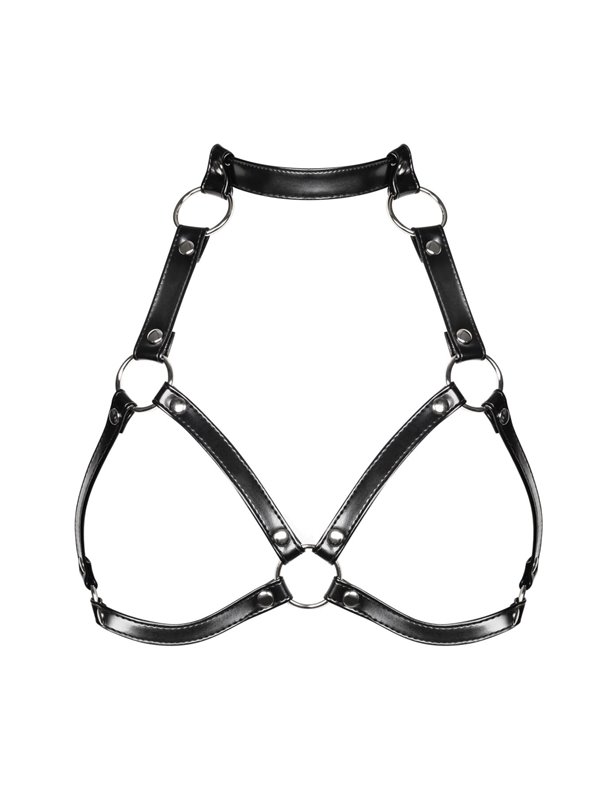 Портупея на груди Obsessive A740 harness black O/S, штучна шкіра