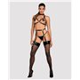 Портупея на груди Obsessive A740 harness black O/S, штучна шкіра