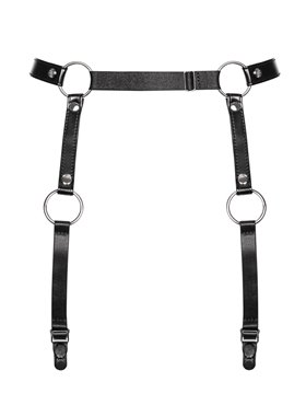 Гартери Obsessive A741 garter belt black O/S, штучна шкіра