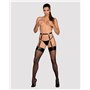 Гартери Obsessive A741 garter belt black O/S, штучна шкіра