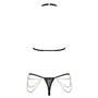 Комплект із ланцюжками Obsessive Pantheria 2-pcs set black S/M, бюстгальтер, трусики SO7875 Obsessive (Польща) фото - Luxbikini