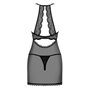 Прозора сорочка з відкритими грудьми Obsessive Pearlove chemise & thong black S/M, трусики