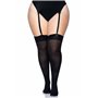 Щільні непрозорі панчохи Leg Avenue Nylon Thigh Highs Black, plus size SO7917 Leg Avenue (США) фото - Luxbikini