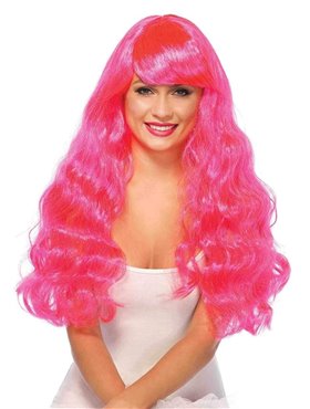 Leg Avenue Neon Star Long Wavy Wig Pink