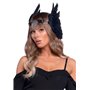Пов’язка на голову з крилами Leg Avenue Feather headband Black, пір’я та натуральна шкіра