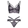 Еротичний комплект зі стрепами та стразами Leg Avenue Ready Or Not S Black, бра + стрінги SO8005 Leg Avenue (США) фото - Luxb...