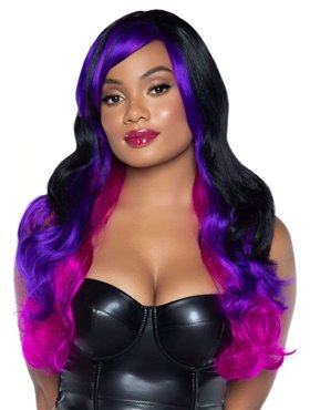 Leg Avenue Allure Multi Color Wig Black/Purple