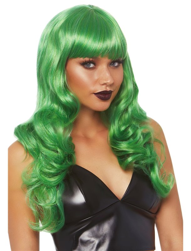 Хвиляста перука Leg Avenue Misfit Long Wavy Wig Green, довга, реалістичний вигляд, 61 см