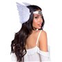 Пов’язка на голову з крилами Leg Avenue Feather headband White, пір’я та натуральна шкіра