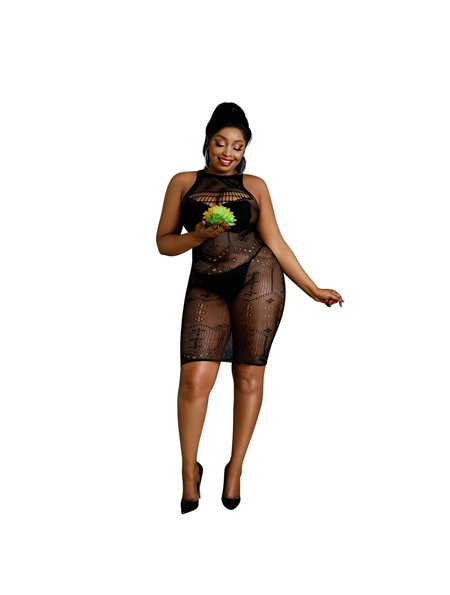 Сукня-бодістокінг Moonlight Plus Model 06 XL-XXXL Black SO8197 Moonlight (Іспанія) фото - Luxbikini