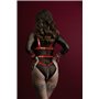 Жіноча збруя з ланцюгом та фіксаторами Feral Feelings Harness with Cuffs Red