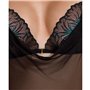 Сорочка Passion DELIENA CHEMISE L/XL black, стрінги із заниженою талією