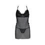 Сорочка Passion DELIENA CHEMISE XXL/XXXL black, стрінги із заниженою талією