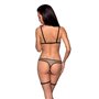 Еротичний комплект спідньої білизни Passion GABI SET S/M beige, трусики з гартерами