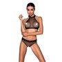 Білизна з відкритим доступом Passion MOONLIGHT SET S/M black, топ, стрінги